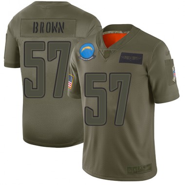 Los Angeles Chargers NFL Football Jatavis Brown Olive Jersey Men Limited #57 2019 Salute to Service->youth nfl jersey->Youth Jersey